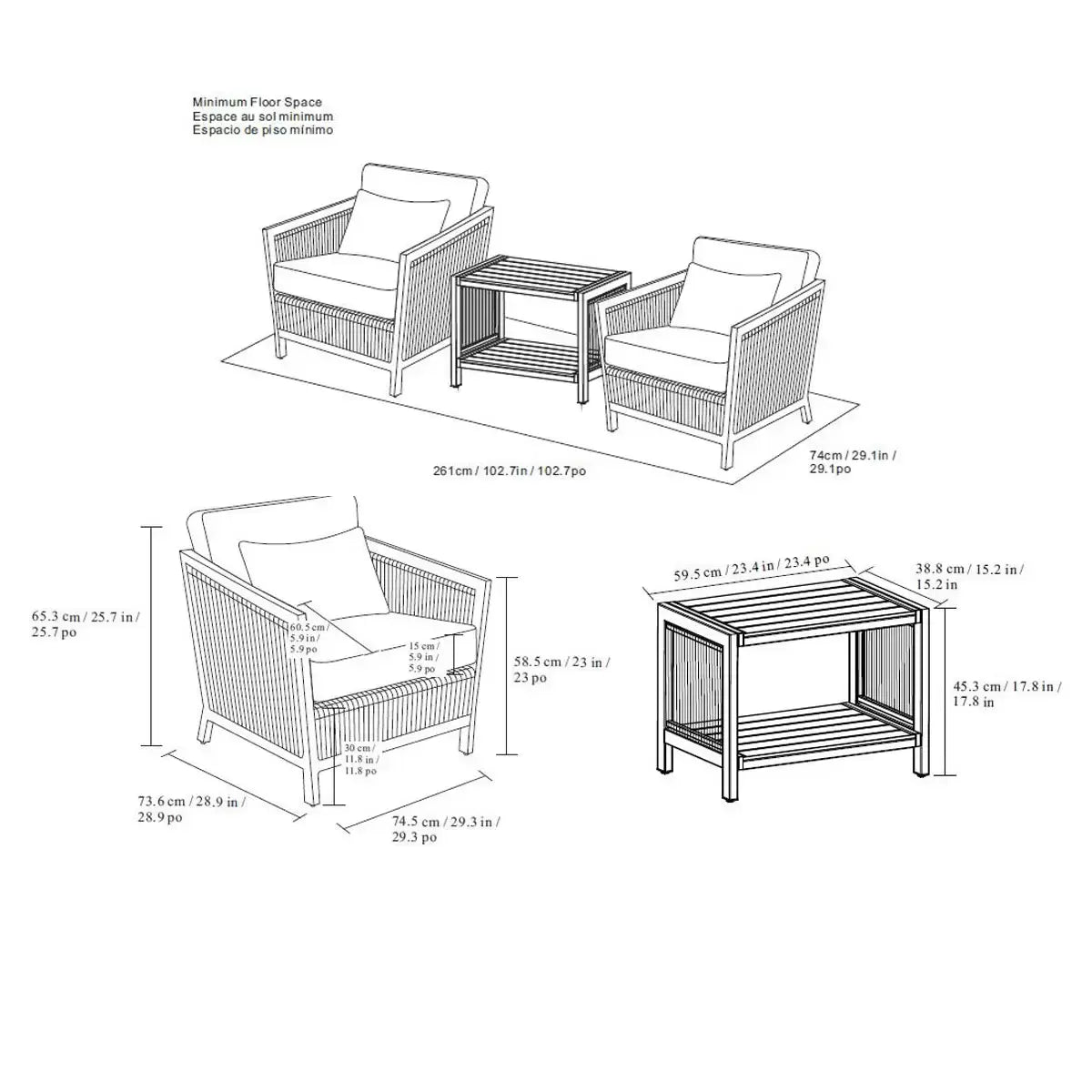 Agio Montreal 3 Piece Woven Bistro Set