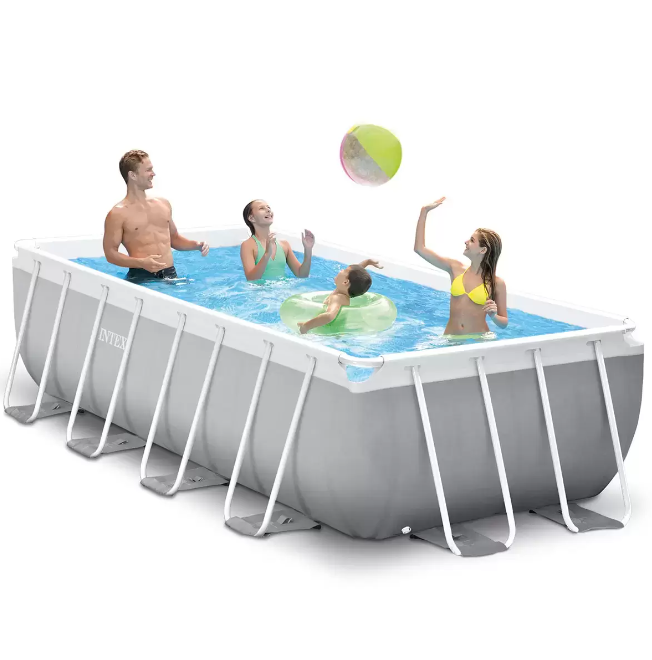 Intex 13ft 1.5" (4m) Rectangular Prism Frame Pool with Filter Pump and Ladder