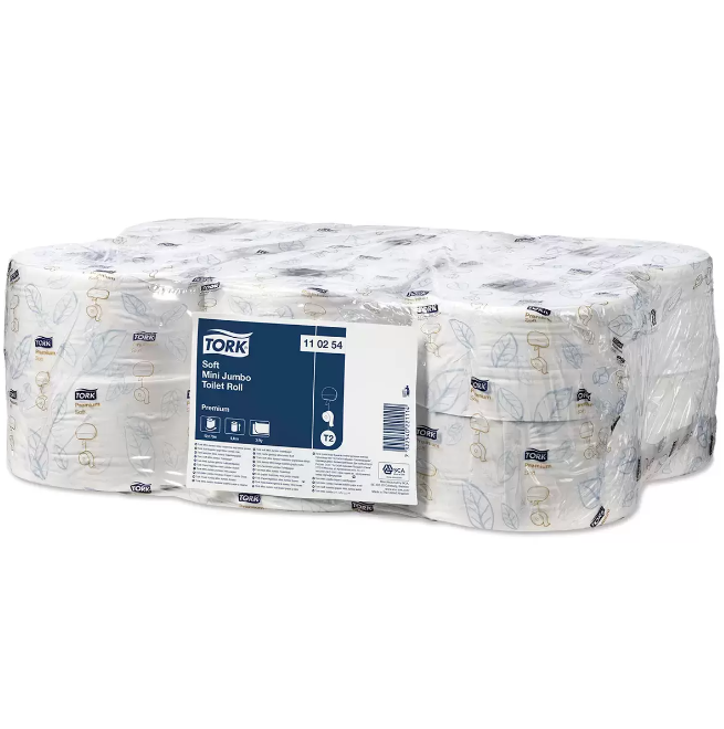 Tork Mini Soft Jumbo Premium Toilet Roll, 12 x 170m (2 Pack)