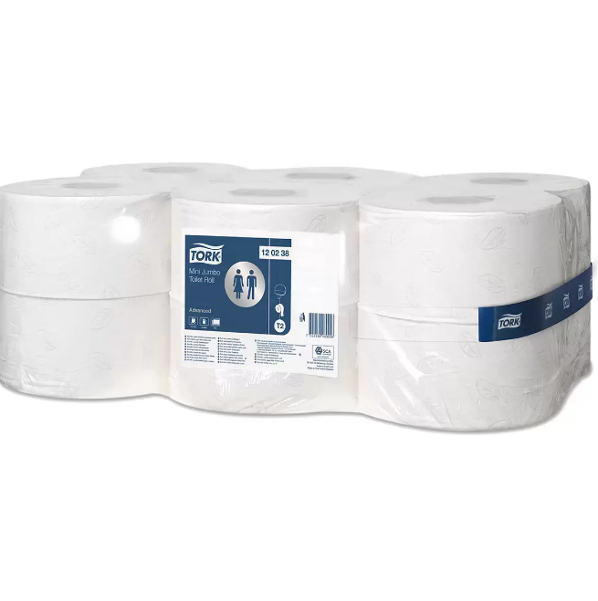 Tork Mini Soft Jumbo Basic Toilet Roll, 12 x 170m (2 Pack)