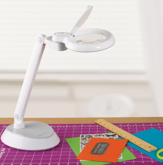 Ottlite Space Saving LED Magnifier Desk Lamp