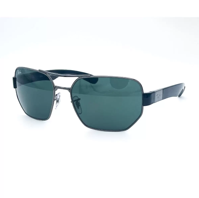 Ray-Ban Gunmetal and Black Sunglasses with Green Lenses