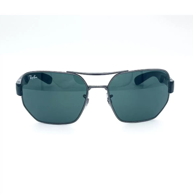 Ray-Ban Gunmetal and Black Sunglasses with Green Lenses