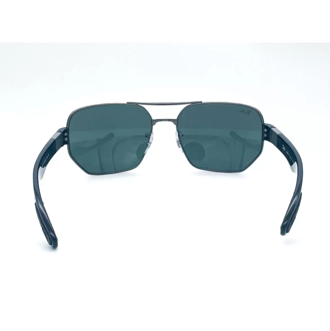 Ray-Ban Gunmetal and Black Sunglasses with Green Lenses