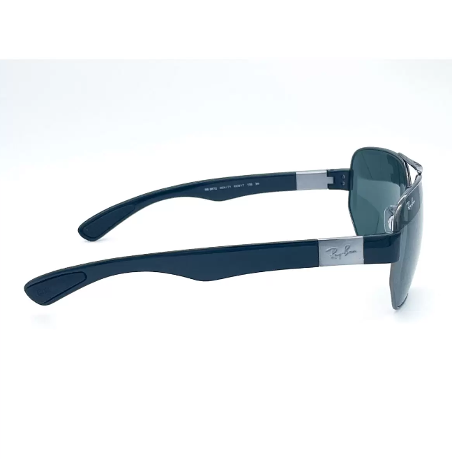 Ray-Ban Gunmetal and Black Sunglasses with Green Lenses