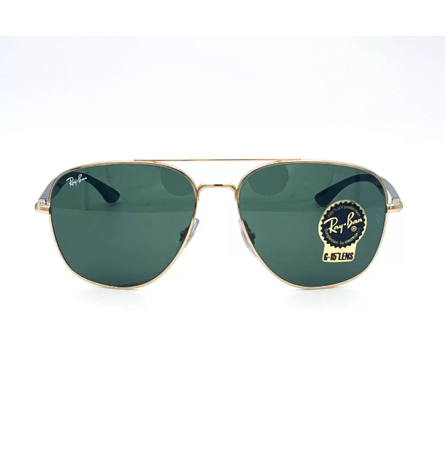 Ray-Ban Gold Sunglasses With Green Lenses