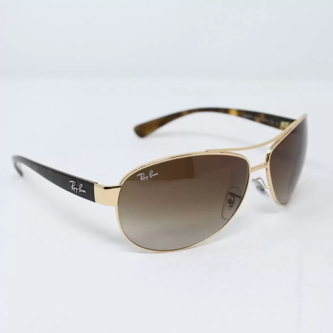 Ray-Ban Aviator Gold & Tortoise Shell Sunglasses with Brown Lenses