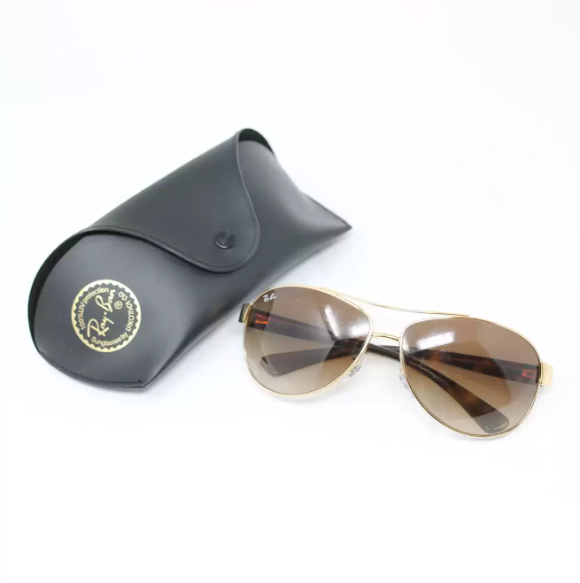 Ray-Ban Aviator Gold & Tortoise Shell Sunglasses with Brown Lenses