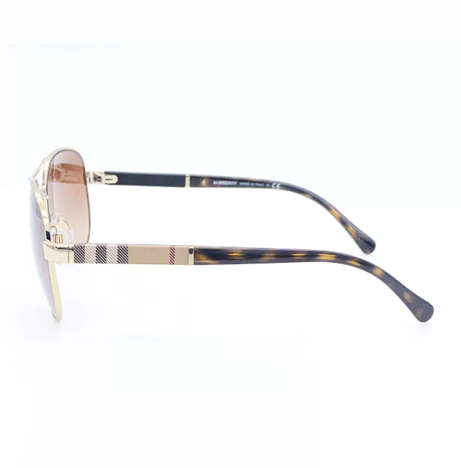 Burberry Gold Aviator Sunglasses with Brown Lenses