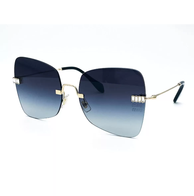 Miu Miu Women's Gold Sunglasses With Grey Lenses