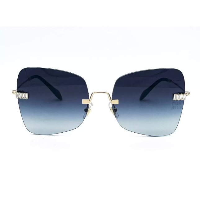 Miu Miu Women's Gold Sunglasses With Grey Lenses