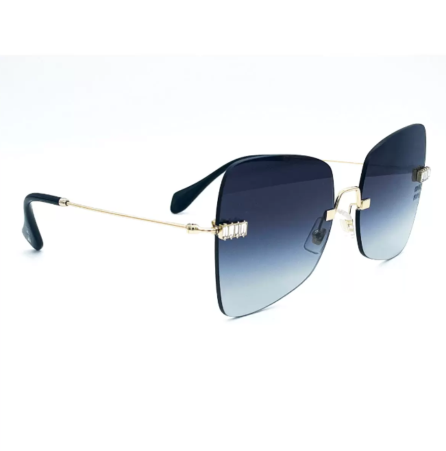 Miu Miu Women's Gold Sunglasses With Grey Lenses