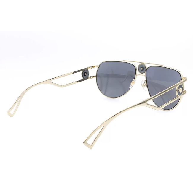 Versace Pale Gold Sunglasses with Grey Mirrored Lenses