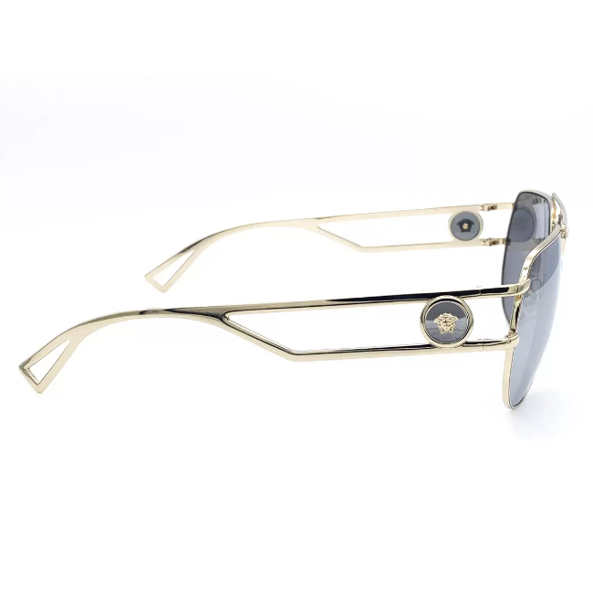 Versace Pale Gold Sunglasses with Grey Mirrored Lenses