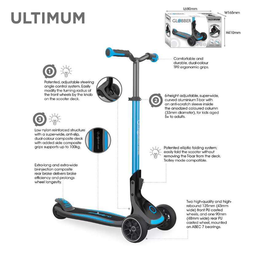 Globber Ultimum Scooter in Sky Blue