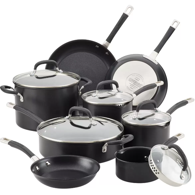 Circulon Premier Hard Anodised Induction 13 Piece Cookware Set (Black)