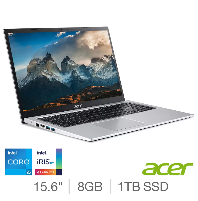 Acer Aspire 3, Intel Core i5, 8GB RAM, 1TB SSD, 15.6" Laptop