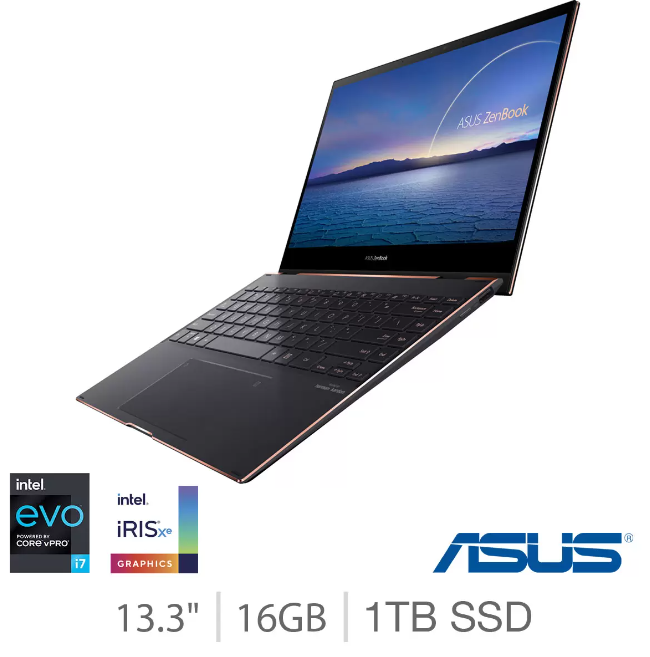 ASUS ZenBook Flip S13, Intel Core i7, 16GB RAM 1TB SSD, 13.3" OLED Laptop