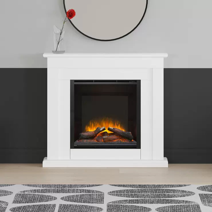 Flare Beadnell Electric Fireplace Suite in White, 2kW