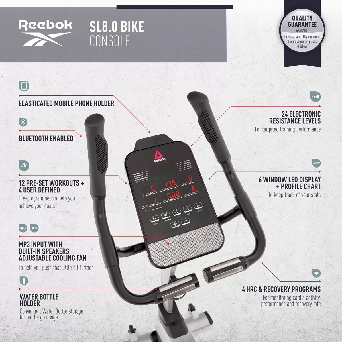 Reebok SL8 Exercise Bike (Delivery Only)