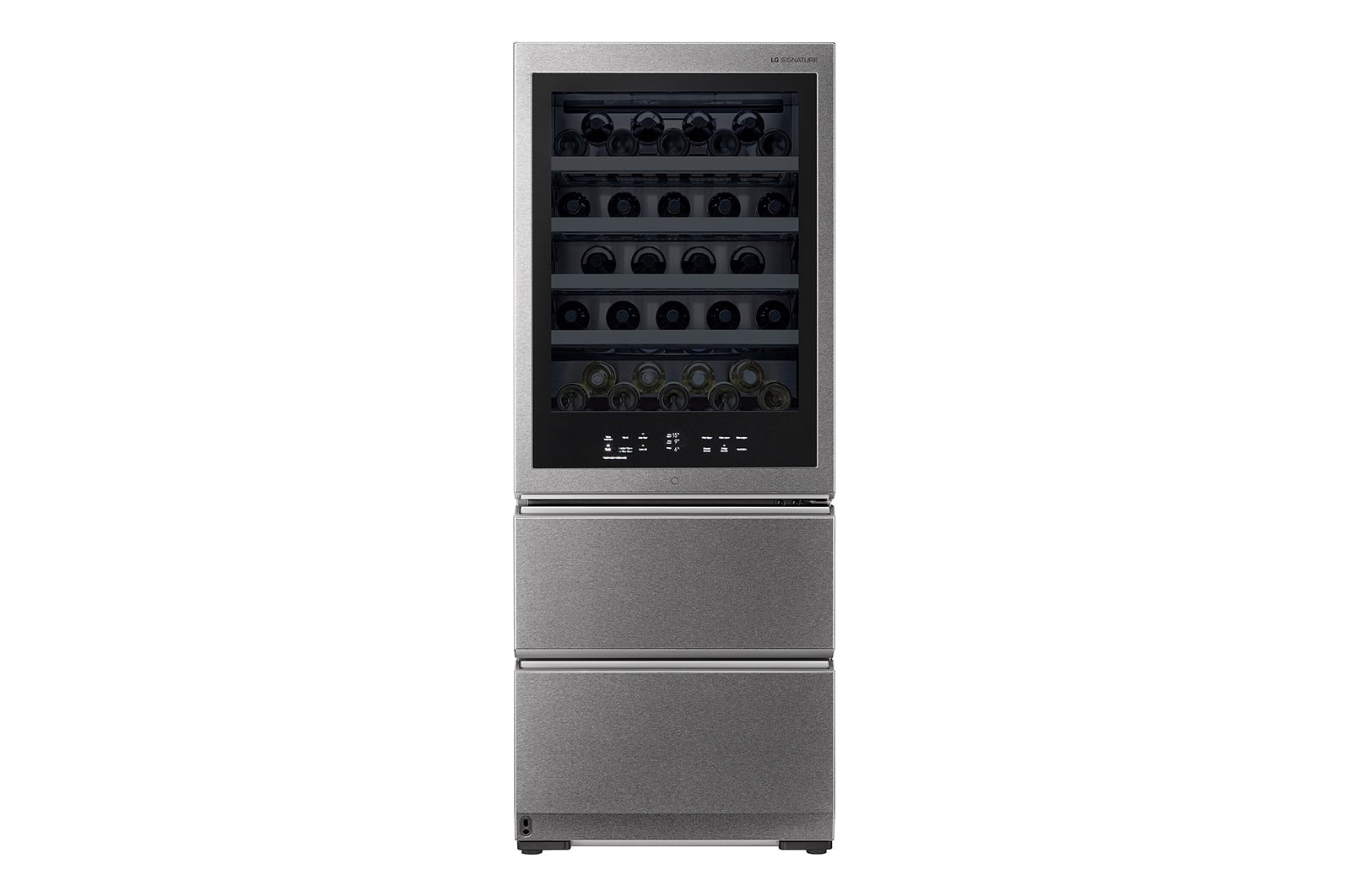 LG Signature LSR200W, 65 Bottle Freestanding, InstaView™ Wine Cooler in Stainless Steel