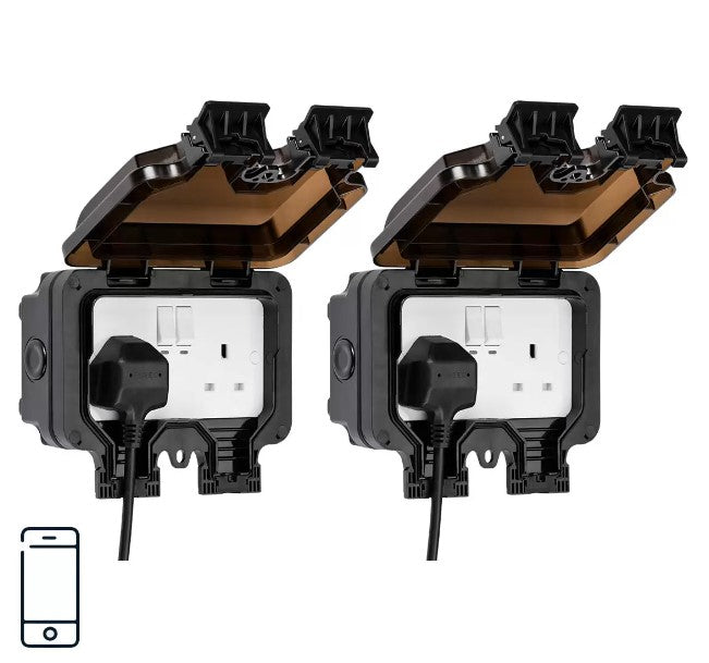 Knightsbridge Smart Outdoor Socket - 2 pack