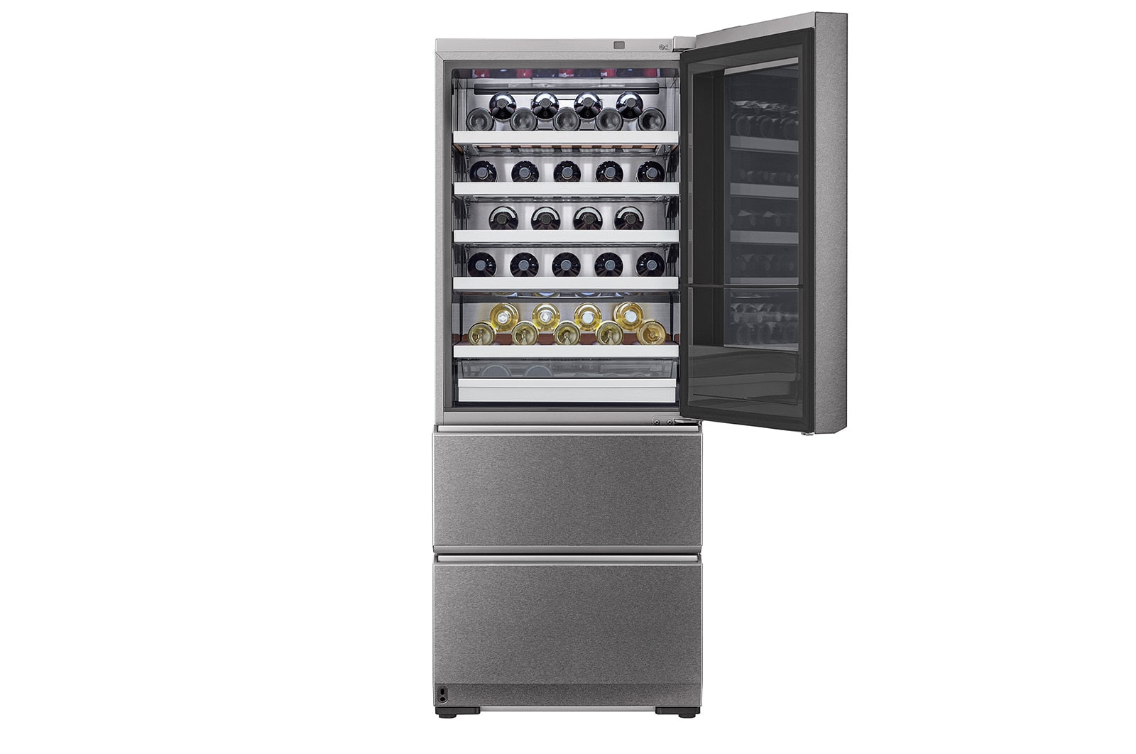 LG Signature LSR200W, 65 Bottle Freestanding, InstaView™ Wine Cooler in Stainless Steel