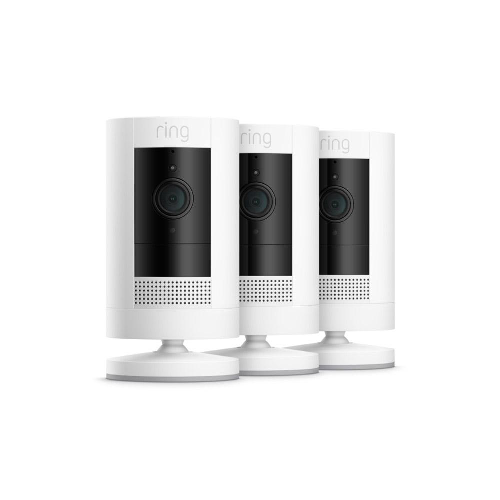 Ring 3-Pack Outdoor Security Camera, Battery Stick Up Cam, White
