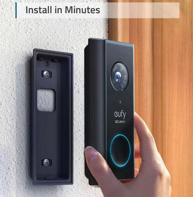 eufy 2K Video Battery Doorbell with HomeBase 2 16GB Local Storage & EufyCam 2 Pro Wireless Home Security Camera