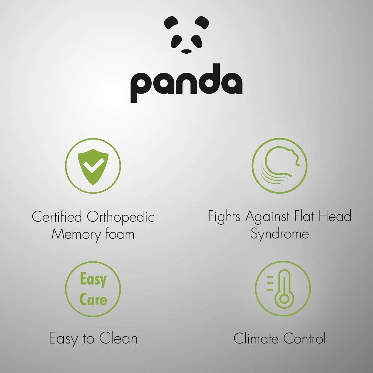 Panda Baby Memory Foam Bamboo Pillow, 12+ Months