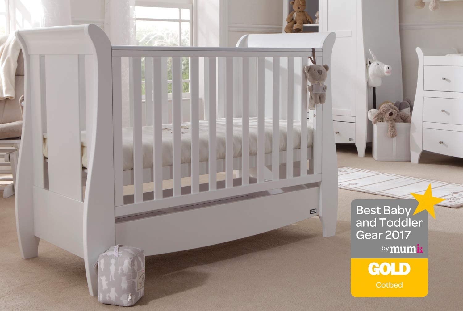 Tutti Bambini Katie Cot Bed in White with Sprung Mattress