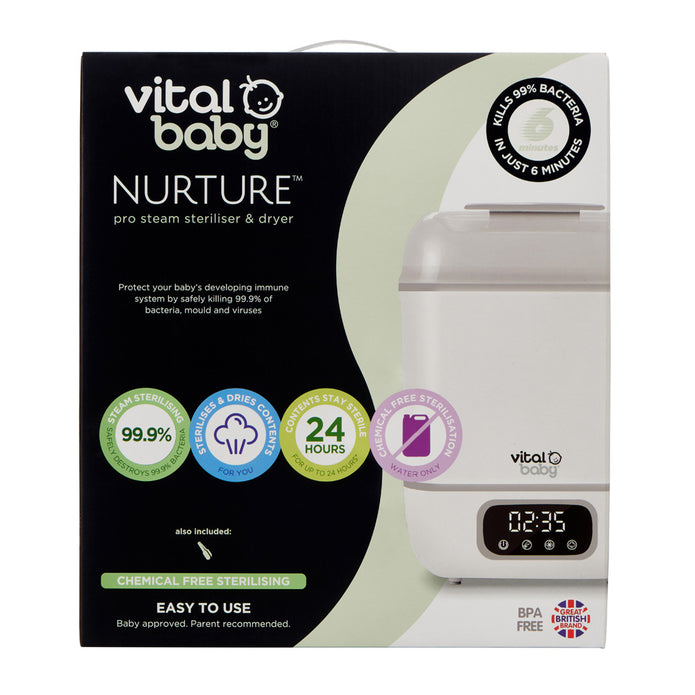 Vital Baby Nurture Pro Steam Steriliser and Dryer with 2 x 150ml Bottles