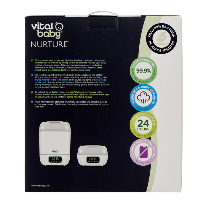 Vital Baby Nurture Pro Steam Steriliser and Dryer with 2 x 150ml Bottles