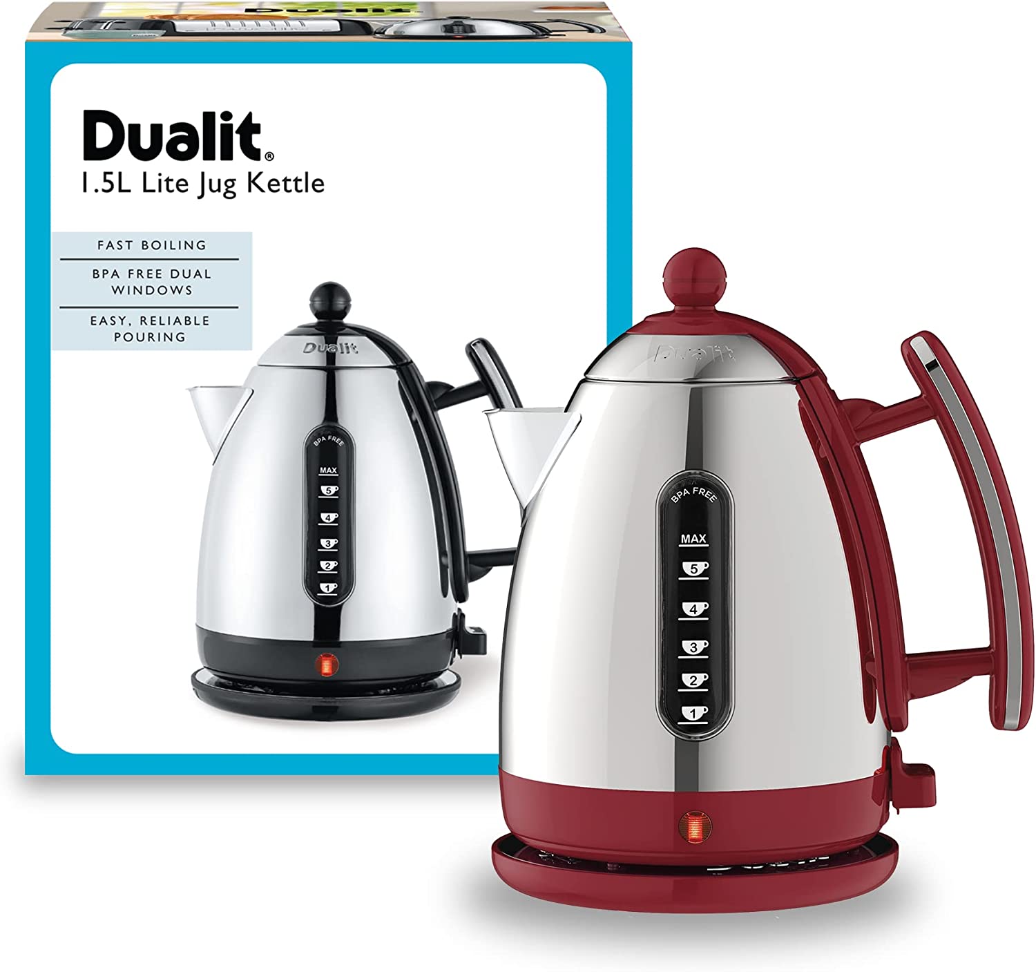 Dualit Lite 1.5L Kettle Red, 72001