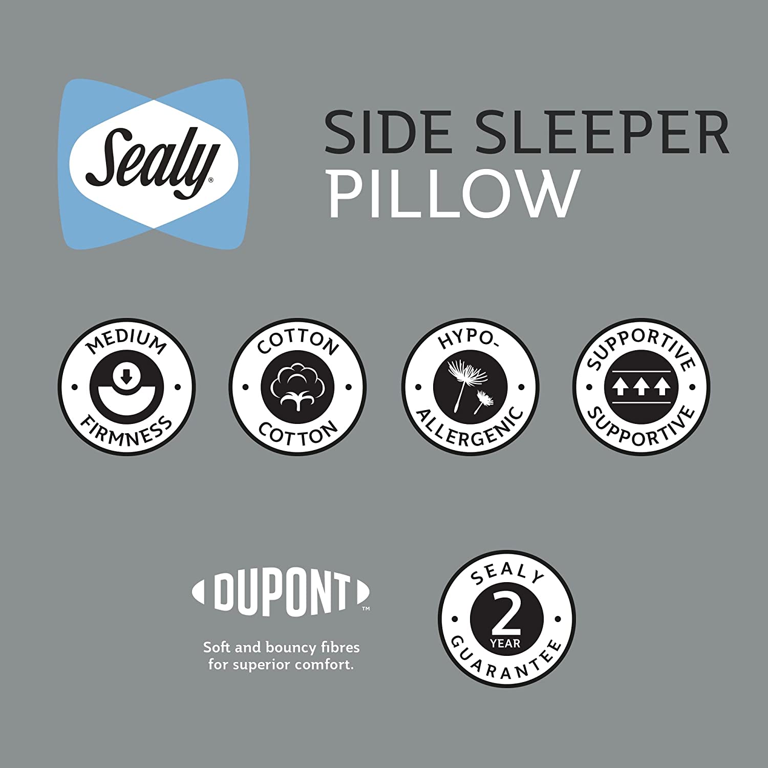 Sealy Side Sleeper Pillow, 2 Pcs