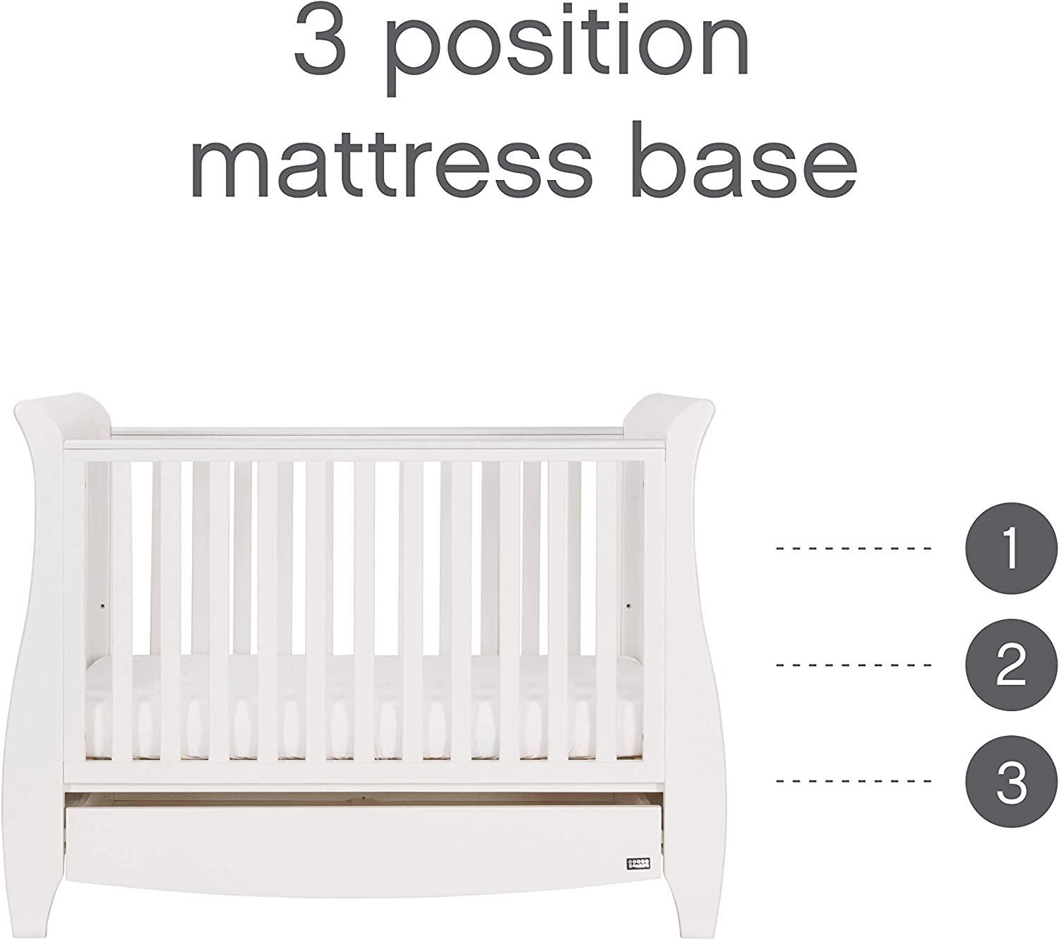 Tutti Bambini Katie Cot Bed in White with Sprung Mattress