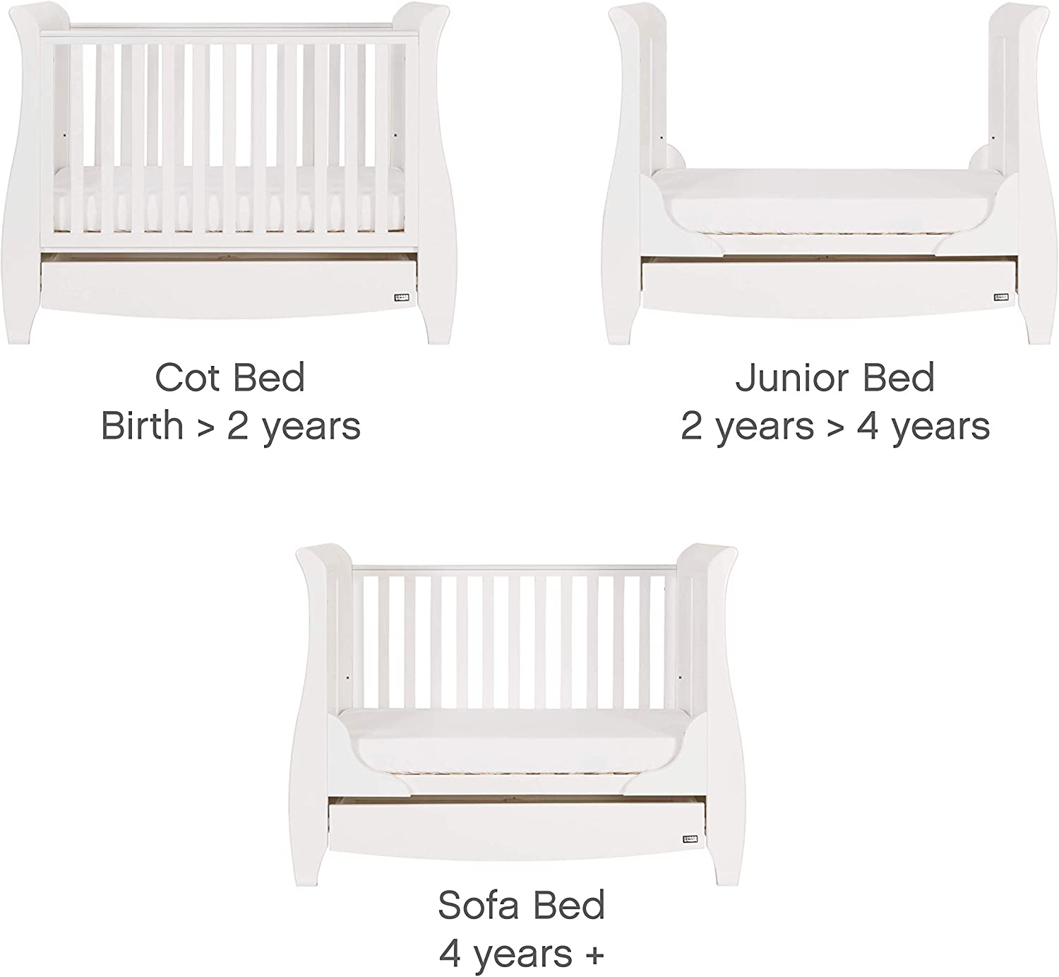 Tutti Bambini Katie Cot Bed in White with Sprung Mattress