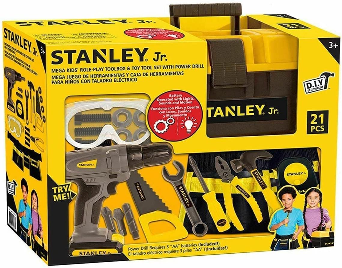 Stanley Jr 21 Piece Role Play Toolbox & Toy Tool Set (3+ Years)