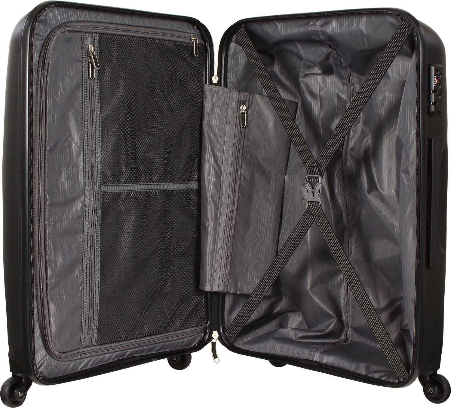 American Tourister Bon Air 3 Piece Hardside Suitcase Set, Black