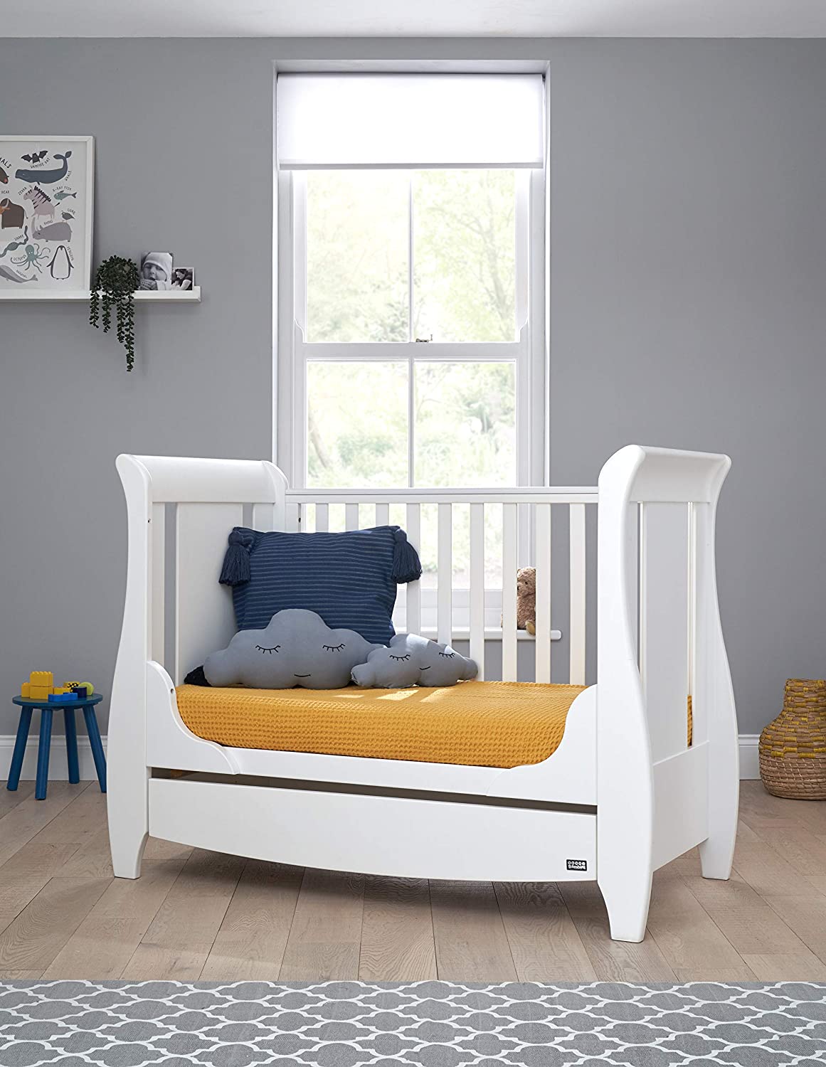 Tutti Bambini Katie Cot Bed in White with Sprung Mattress