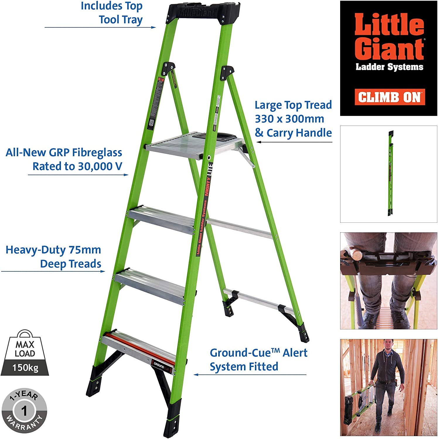 Little Giant 2 Tread Mighty Lite Multi-Purpose Step Ladder