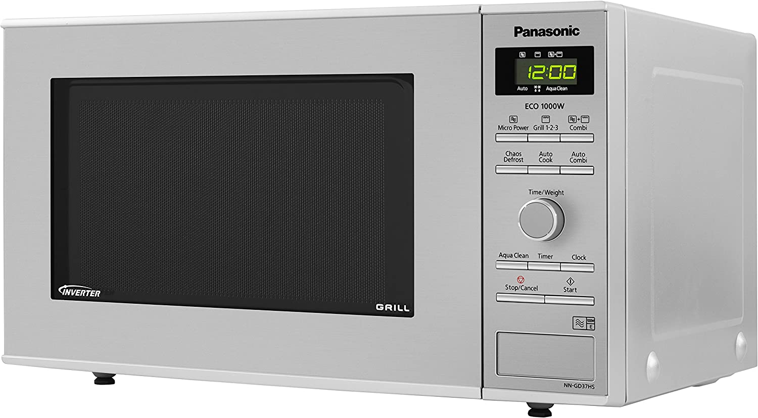 Panasonic 23 Litre 1000W Grill Microwave in Silver, NN-GD37HSBPQ