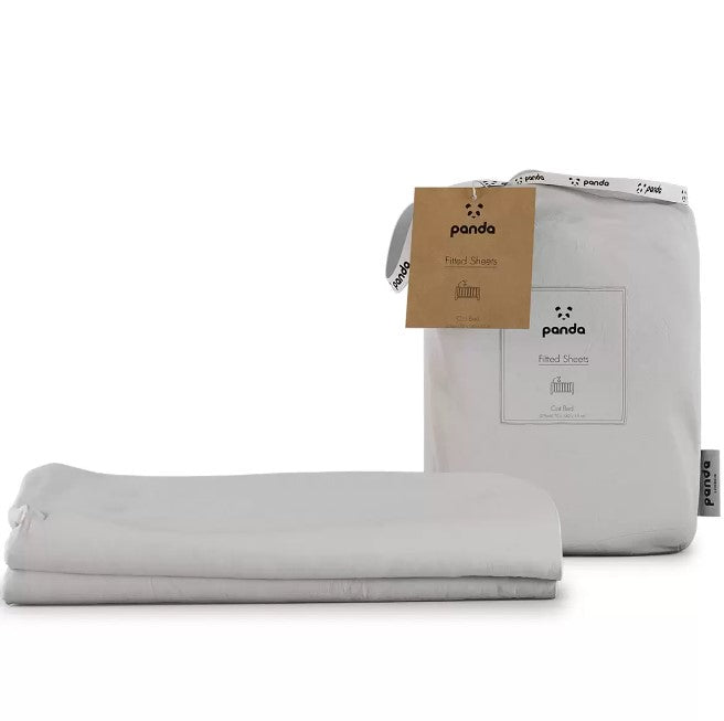 Panda 100% Bamboo Cot Bed Fitted Sheets, 2 Pack in 3 Colours
