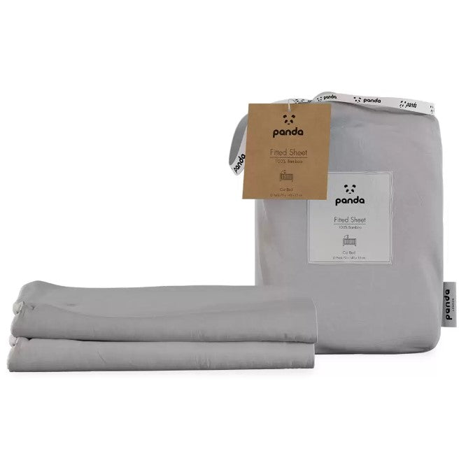 Panda 100% Bamboo Cot Bed Fitted Sheets, 2 Pack in 3 Colours