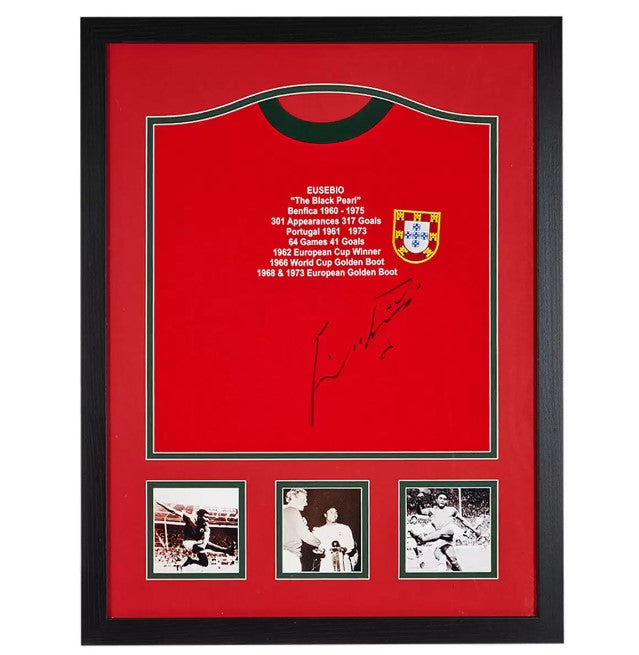 Eusebio Signed Framed Portugal Football Shirt