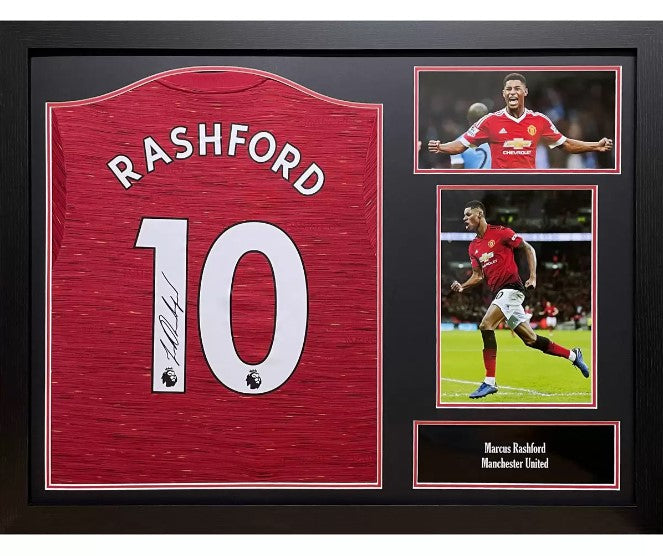 Marcus Rashford Signed Framed Manchester United Football Shirt