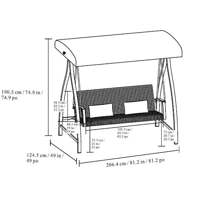 Agio Cameron Woven 2 Seater Canopy Swing in Bliss Sand