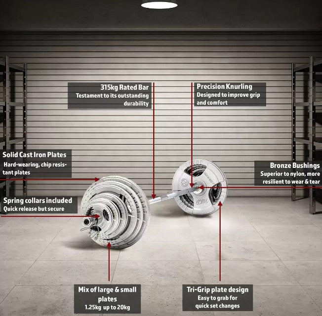 Marcy SM-4903 Smith Machine and Bench with 140kg Olympic Weight Set