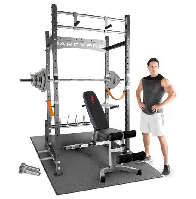 Marcy MWM-8070 Power Cage with 140kg Olympic Weight Set, Delivery Only