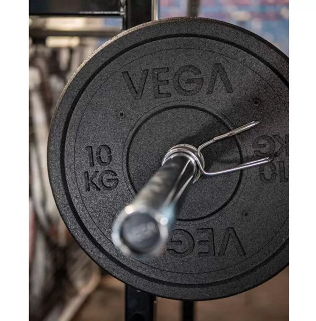 Vega Fitness 100kg Bumper Plate and Olympic Bar Set, Delivery Only